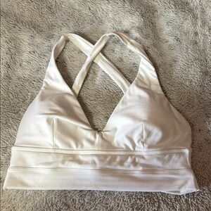 BuffBunny white alpha Sports Bra large